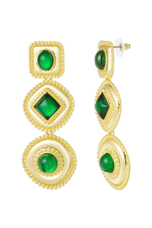 Agadir earrings groen - goud
