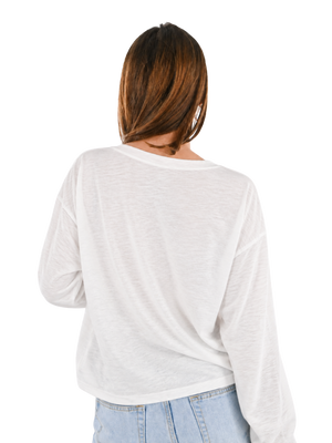 Stockholm longsleeve - wit/grijs