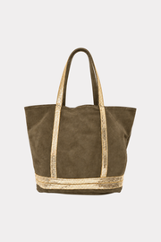 Trendige Tasche - Taupe/Gold