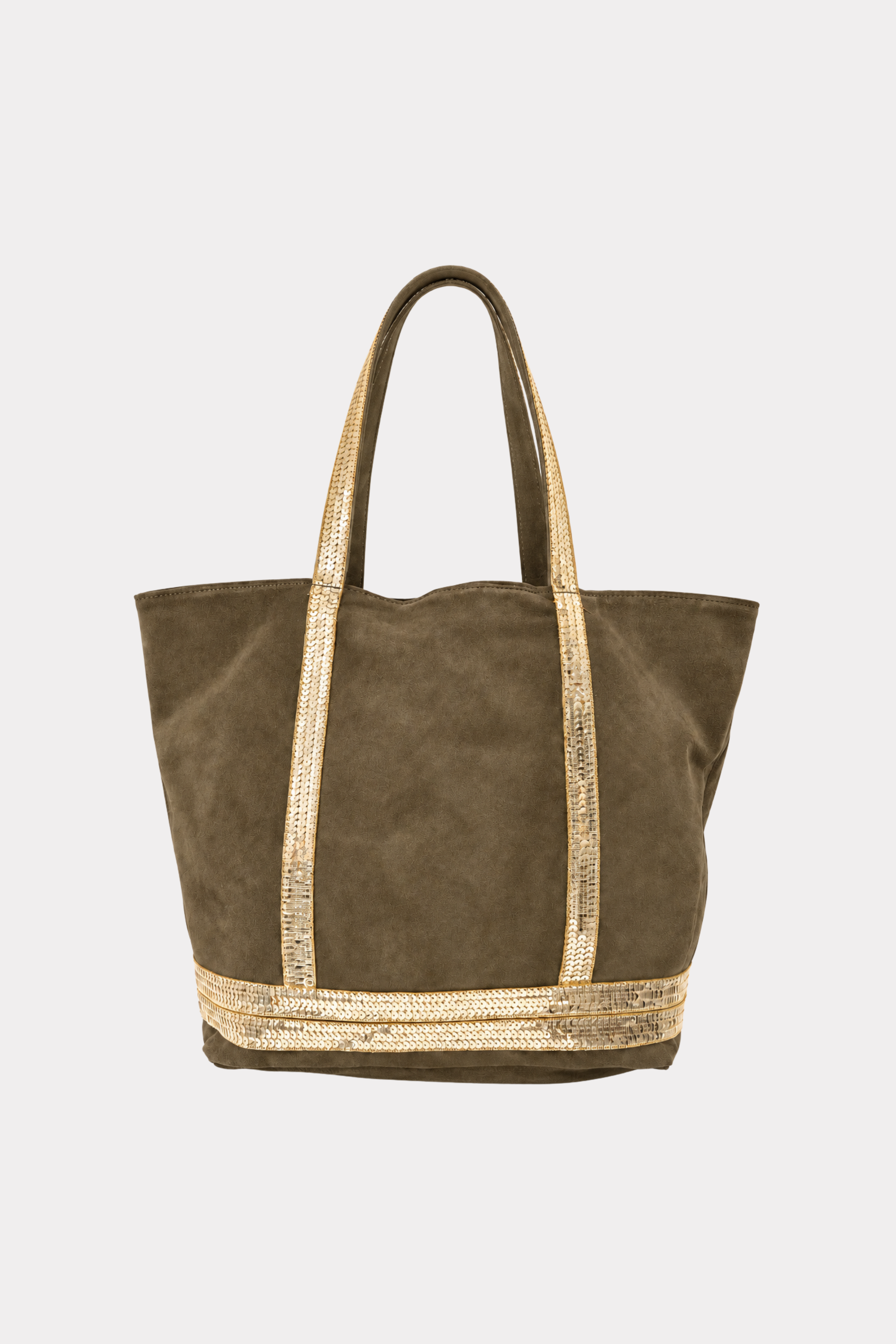Trendige Tasche - Taupe/Gold