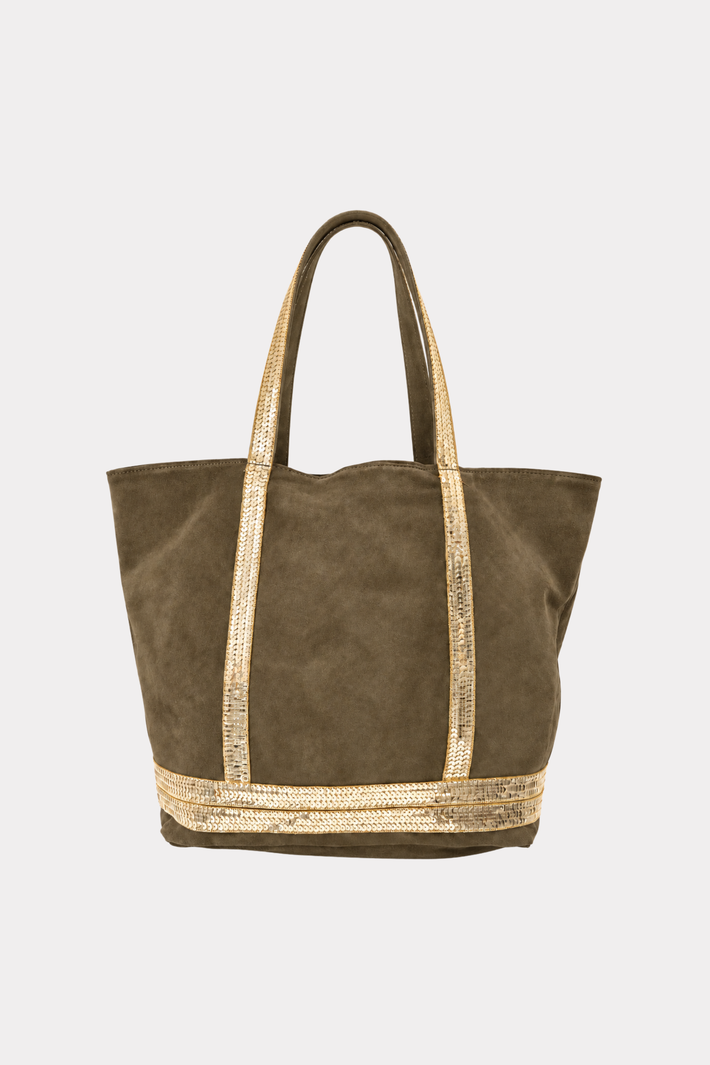Trendige Tasche - Taupe/Gold