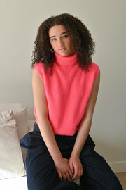 Cozy high knit - coral