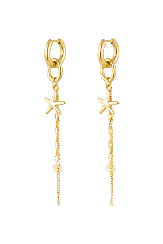 Starfish earrings - goud