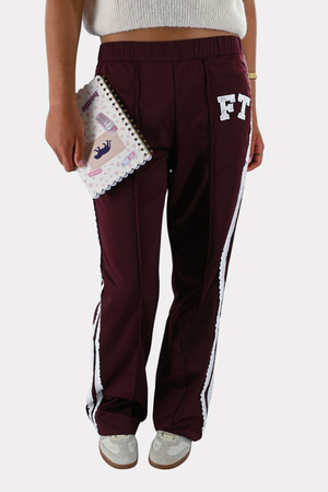 FT lace pants - burgundy