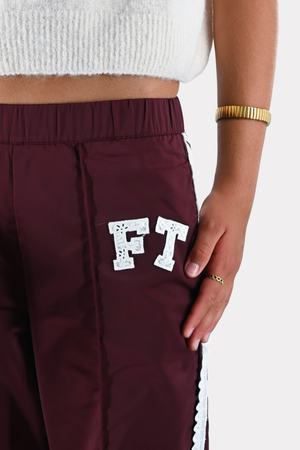 FT lace pants - burgundy