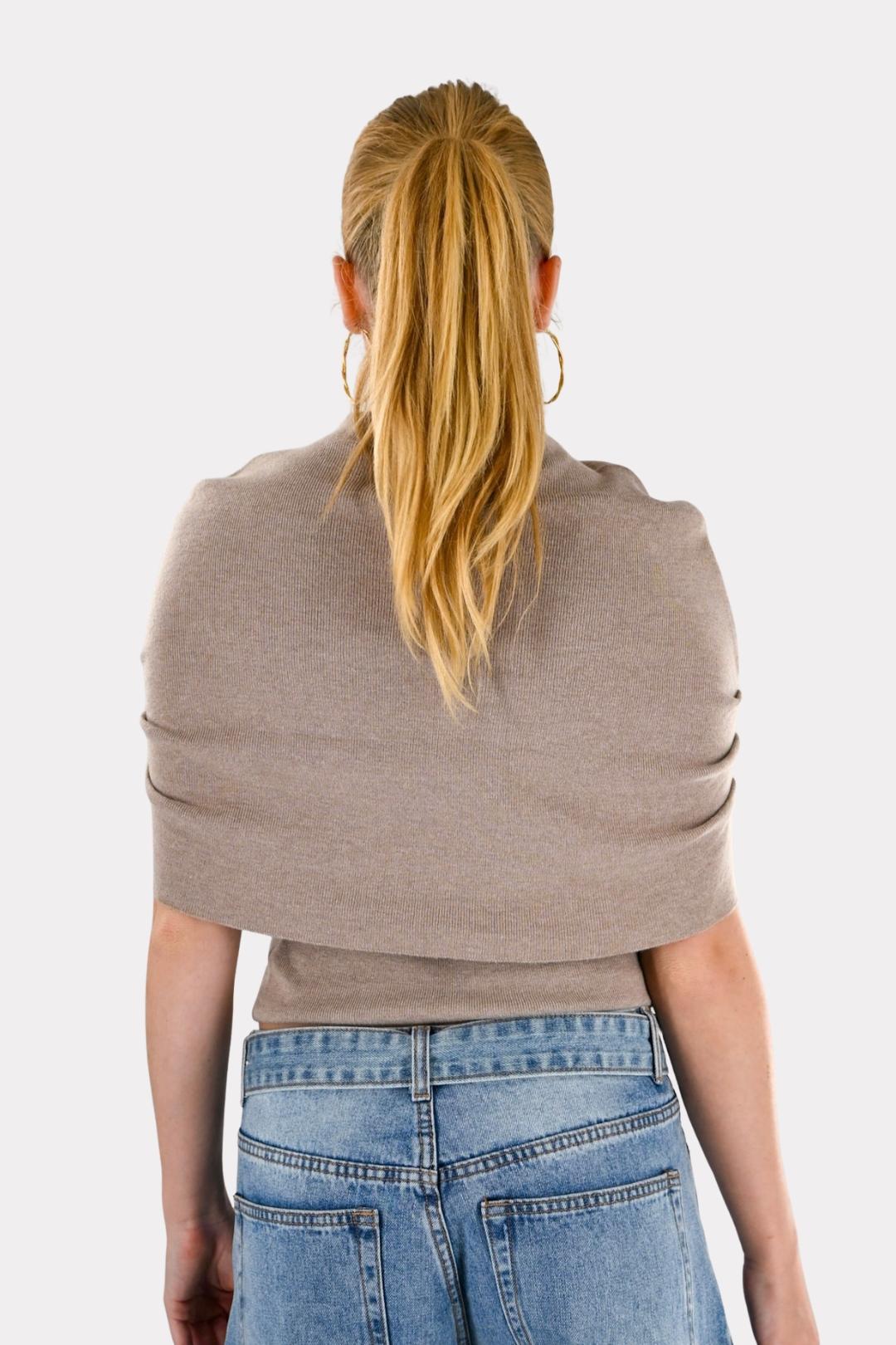 Double layered top - taupe