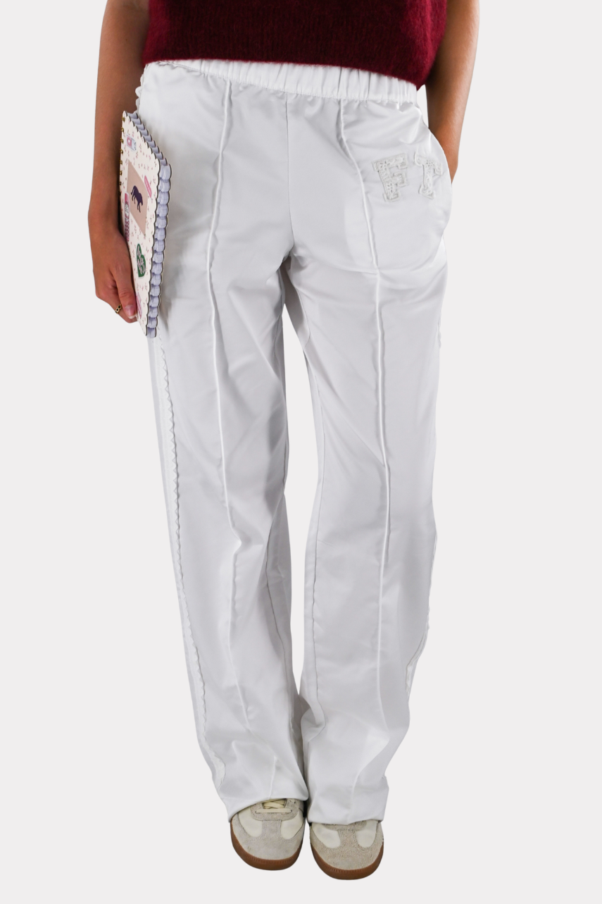Pantalon FT en dentelle - blanc