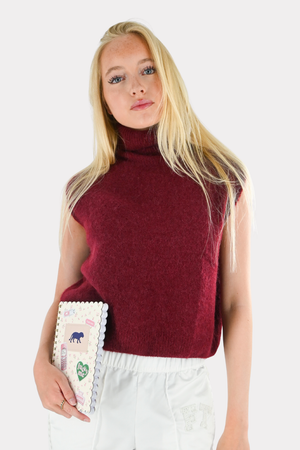 Cozy high knit - bordeaux rood