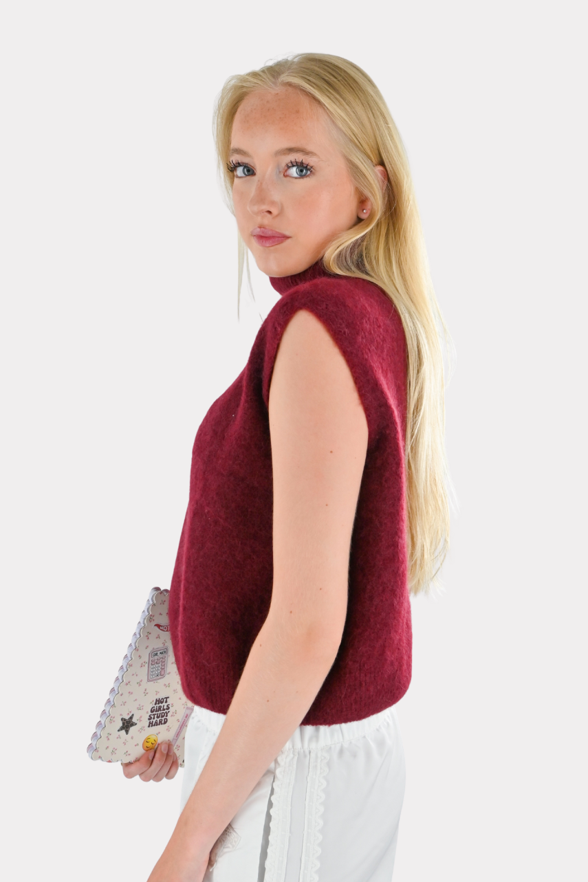 Cozy High-Strick - Bordeauxrot (Vorbestellung)