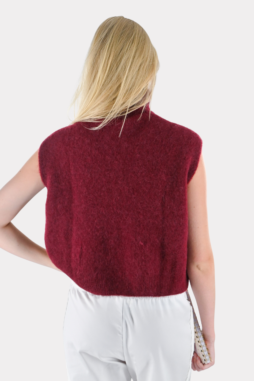 Cozy High-Strick - Bordeauxrot (Vorbestellung)