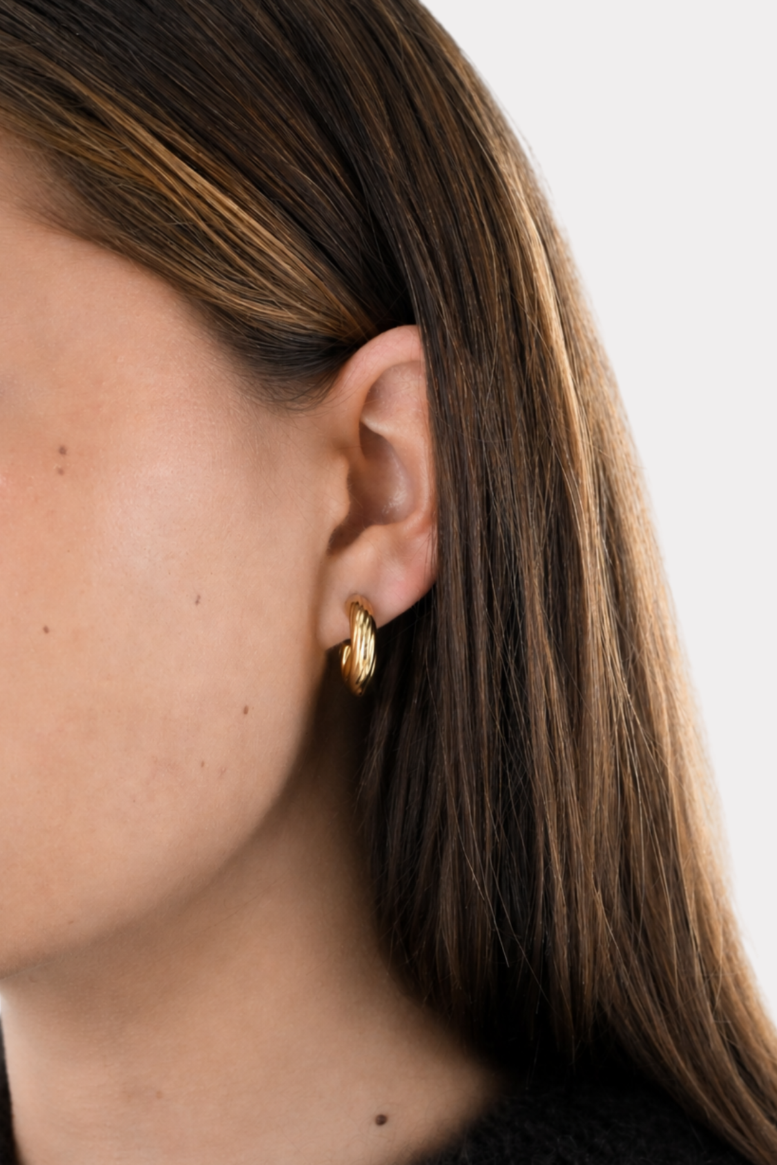 Mini Swirl Hoops - Gold