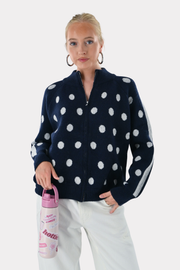 Jackie dotted zipper - navy