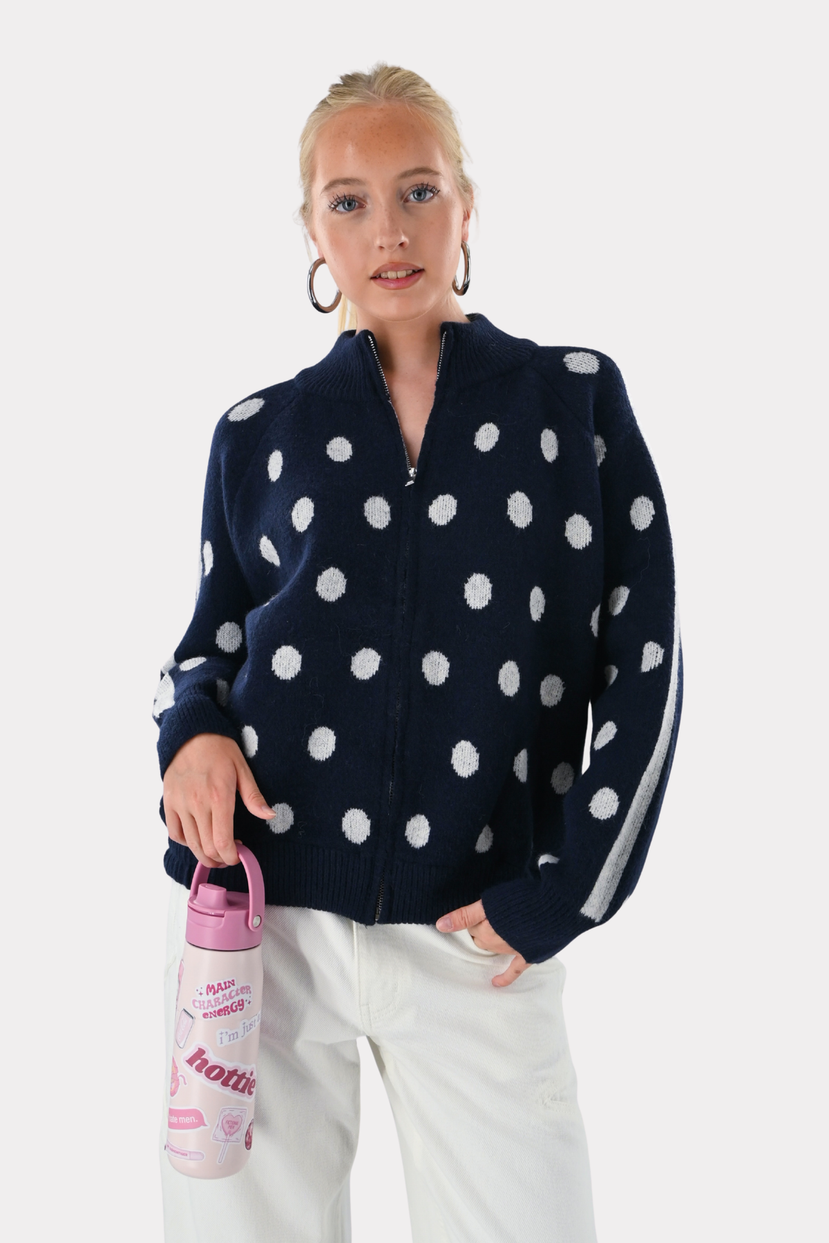 Jackie dotted zipper - navy