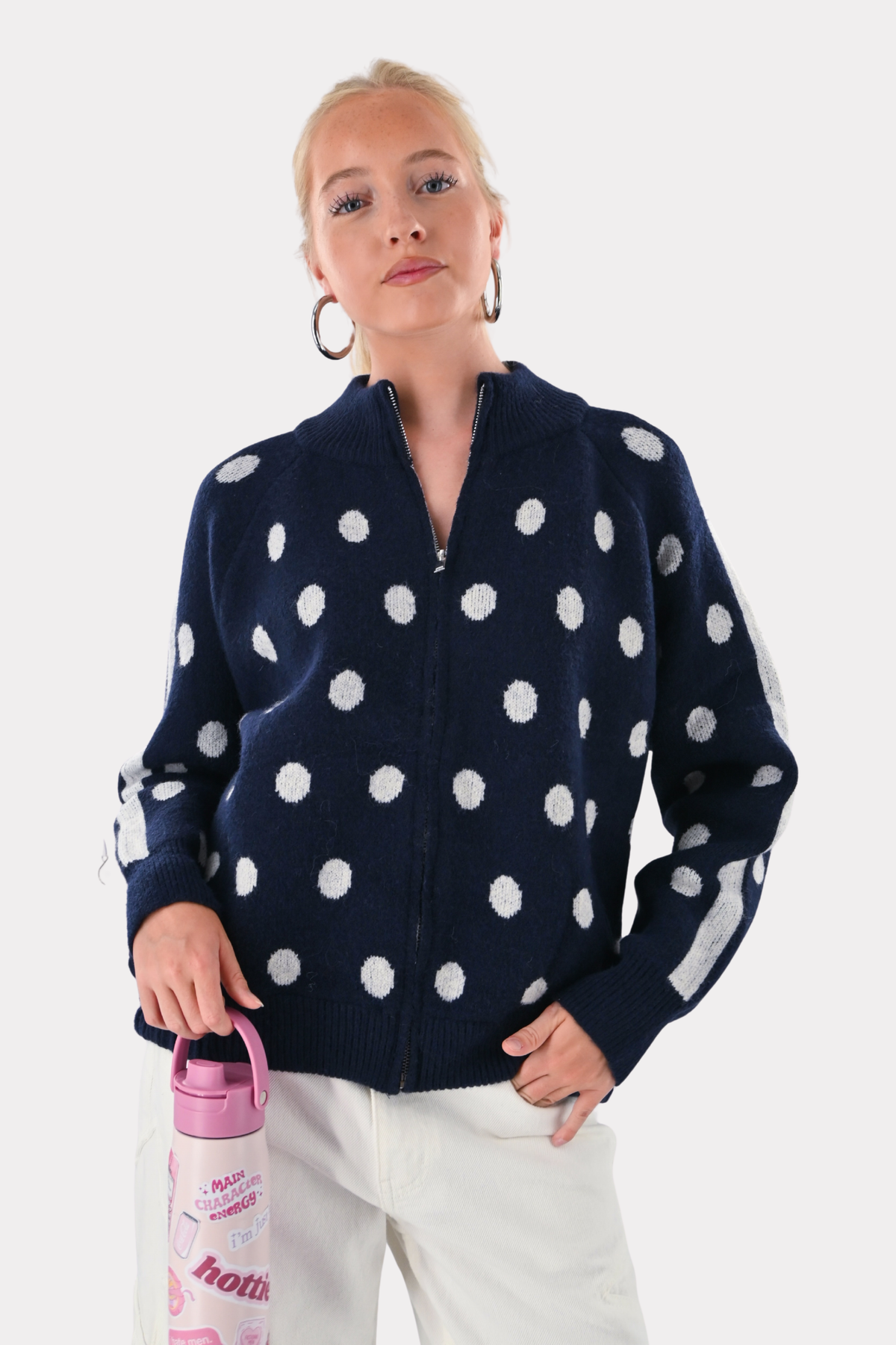 Jackie dotted zipper - navy