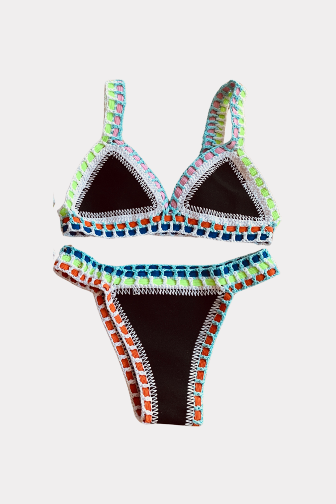 Ibiza bikini blauw/zwart reversible