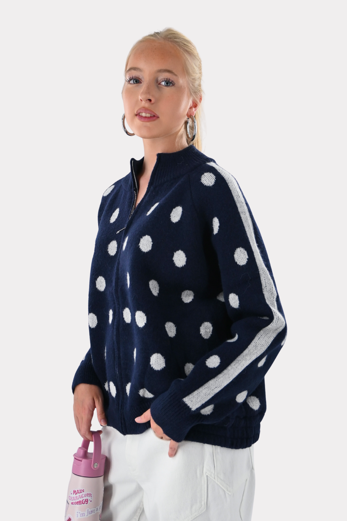 Jackie dotted zipper - navy