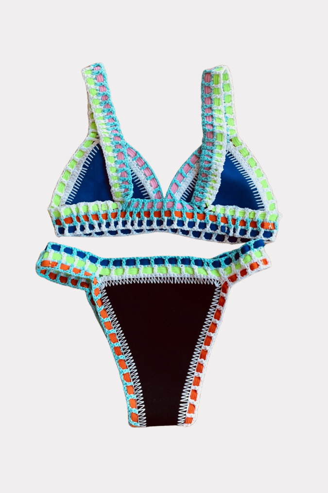 Ibiza bikini blauw/zwart reversible