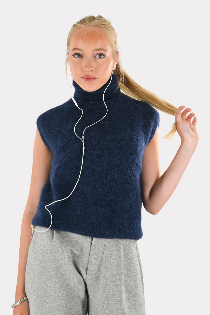 Cozy high knit - navy (pre-order)