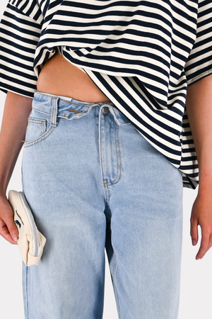Umgeschlagene Jeans - blau