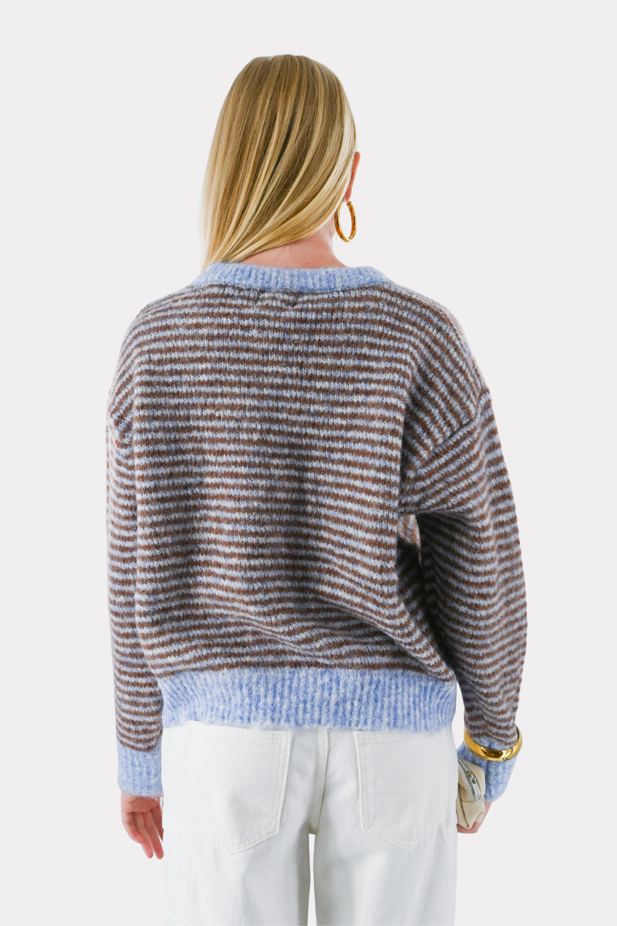Lara vintage striped knit - blauw/bruin