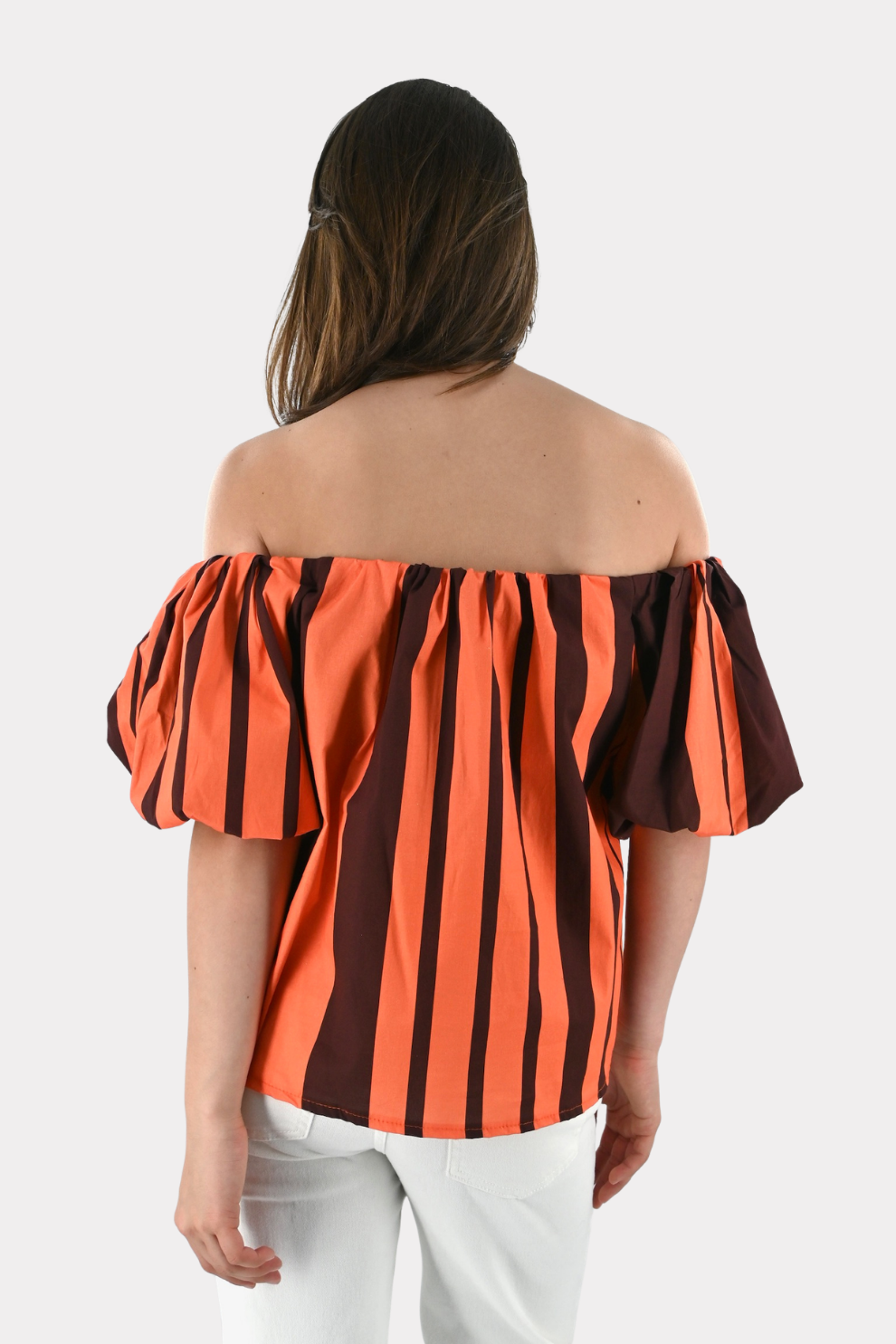 Blouse Fiore rayée - marron/orange
