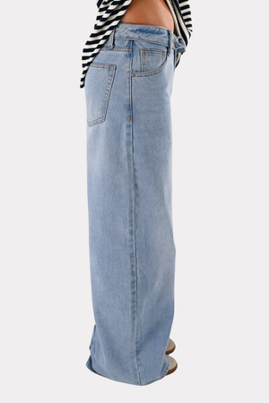 Umgeschlagene Jeans - blau