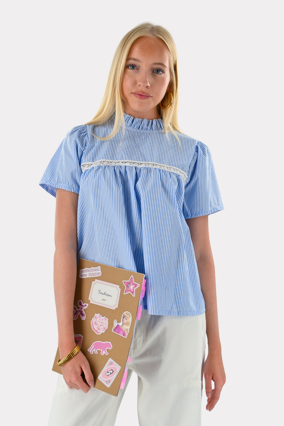 Serena Bluse gestreift - blau/weiß