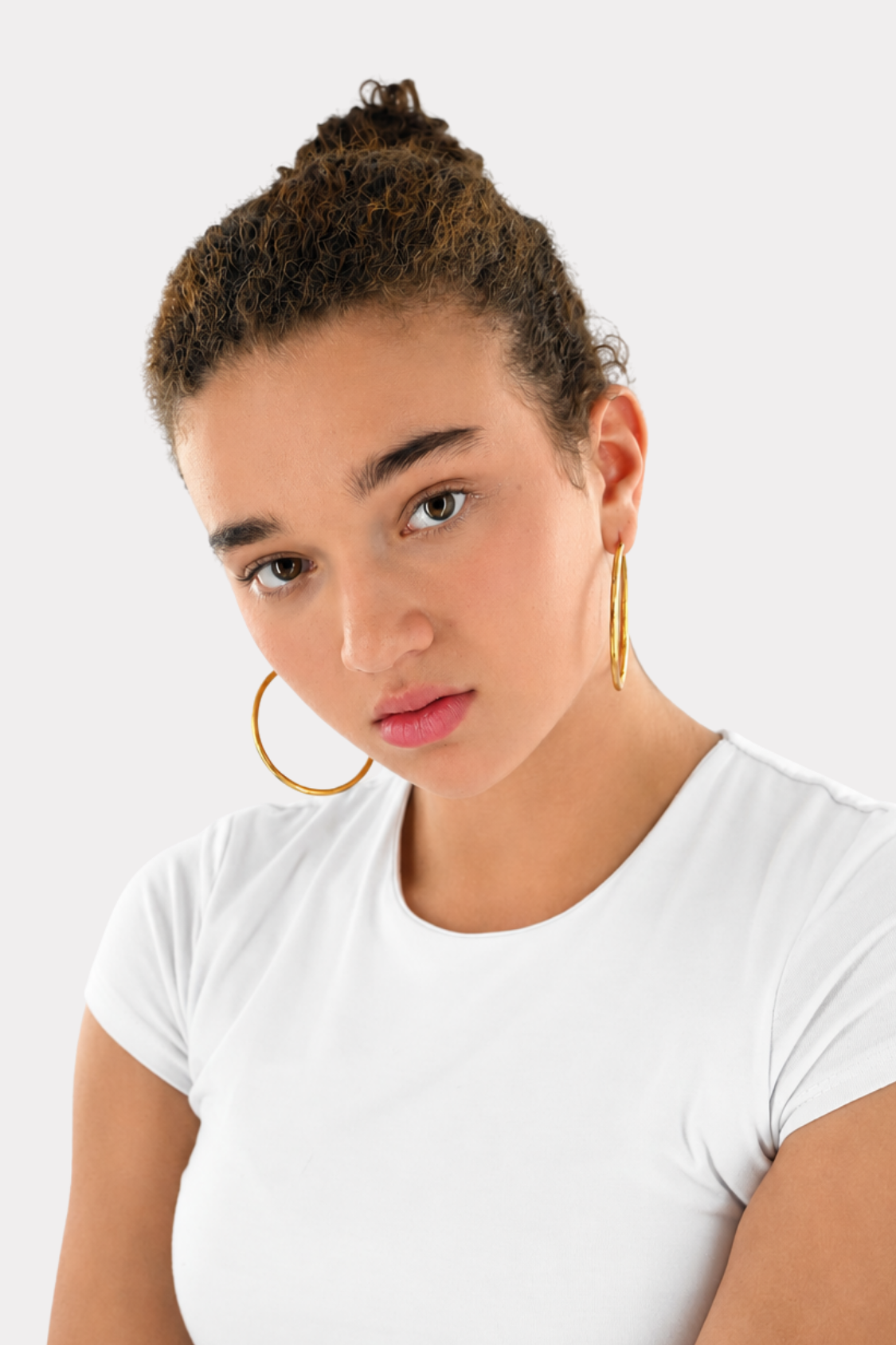 Textured hoops - gold
