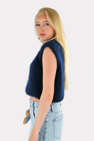 Superweicher Strick - Marineblau