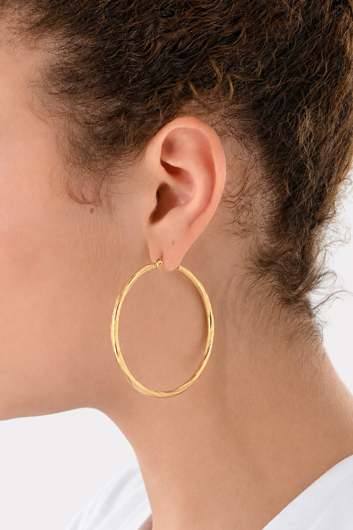 Textured hoops - gold