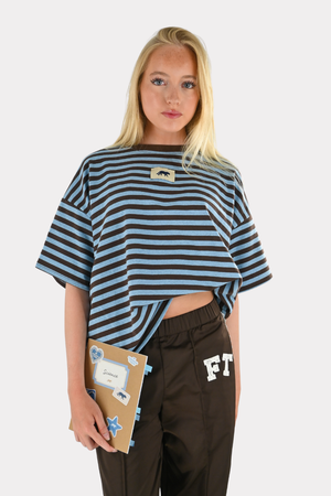 T-shirt rayé Tiger - brun/bleu