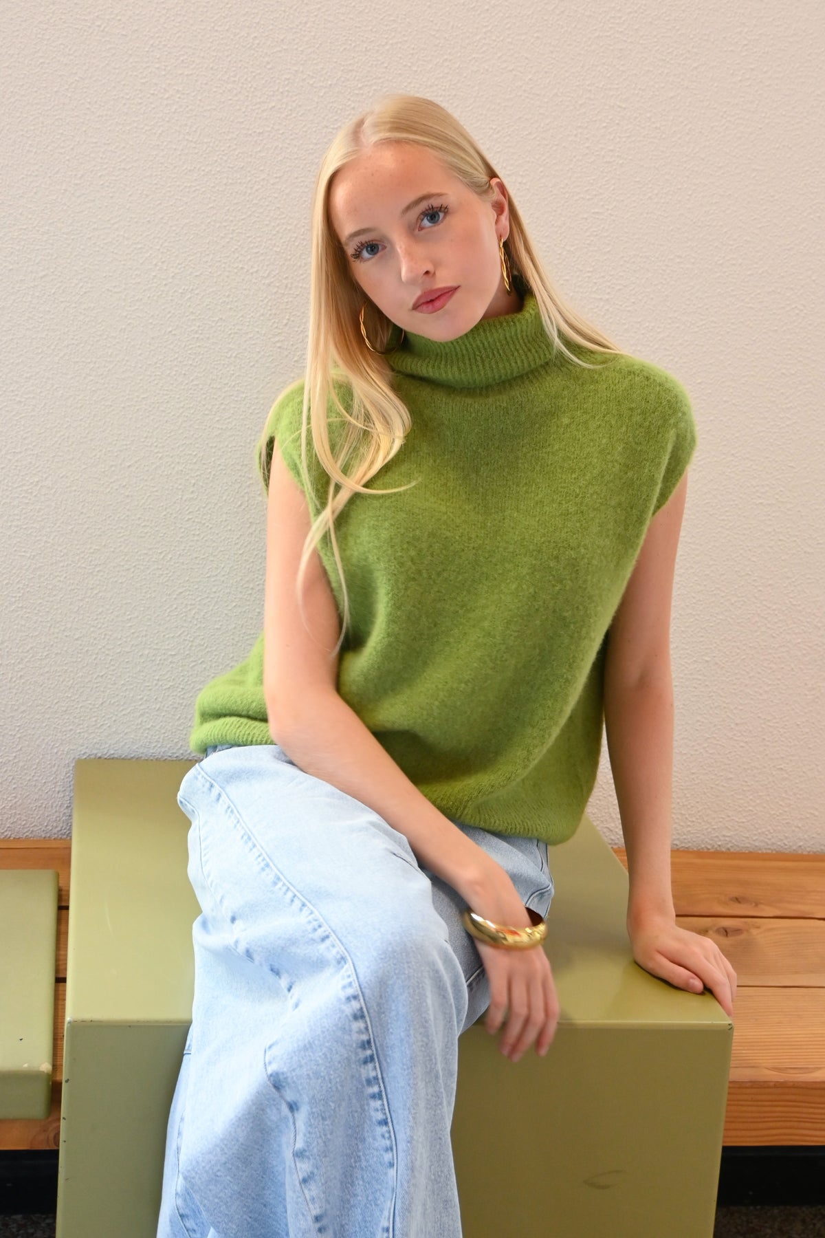 Cozy high knit - salie groen (pre-order)