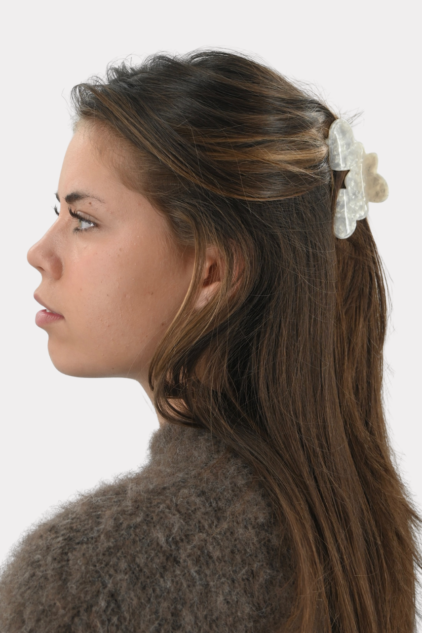 Soft shine hair clip - wit