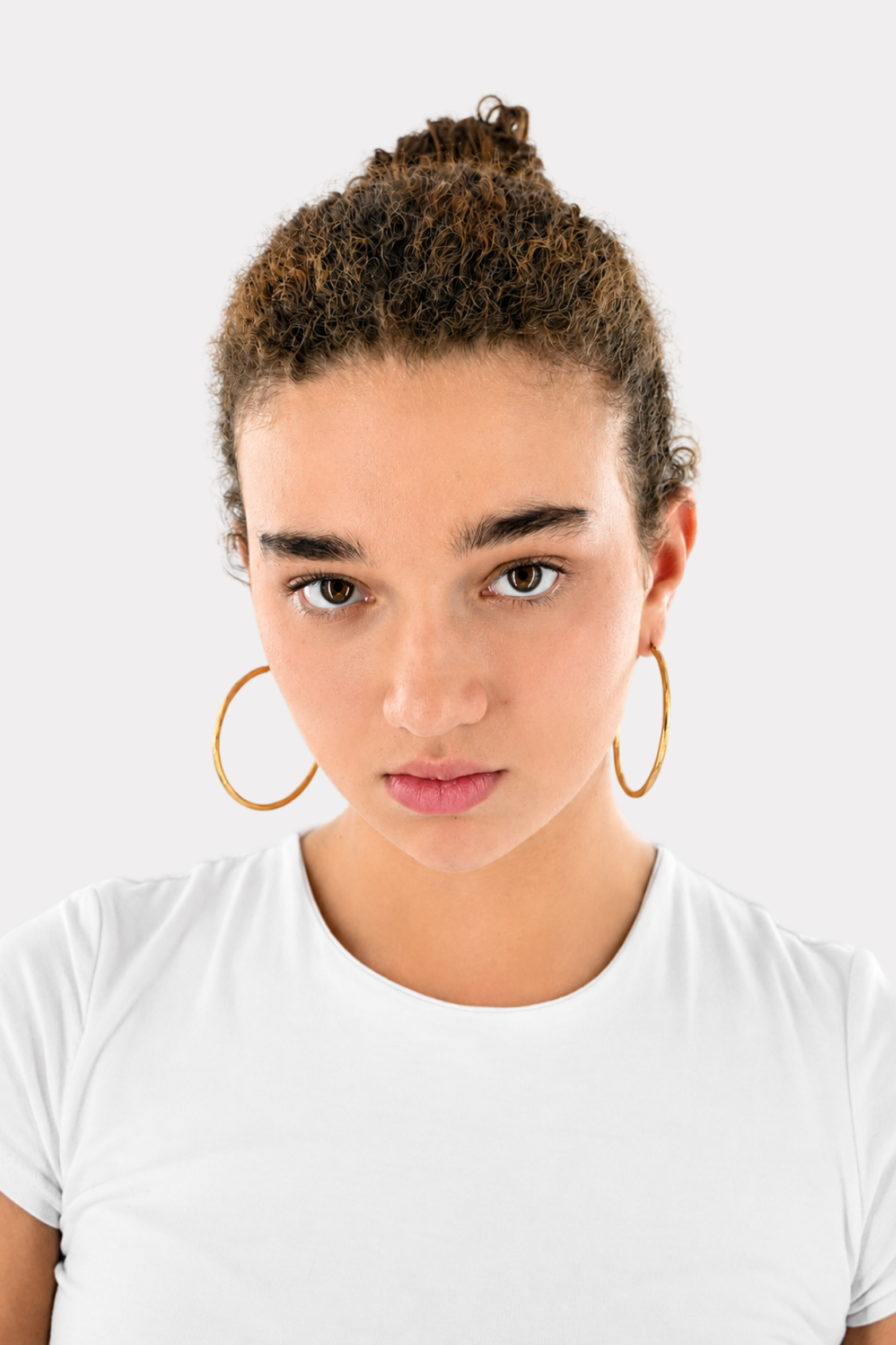 Textured hoops - gold