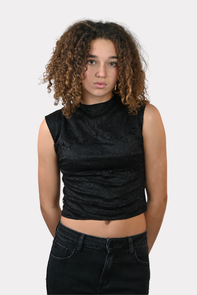 Lacey top - zwart