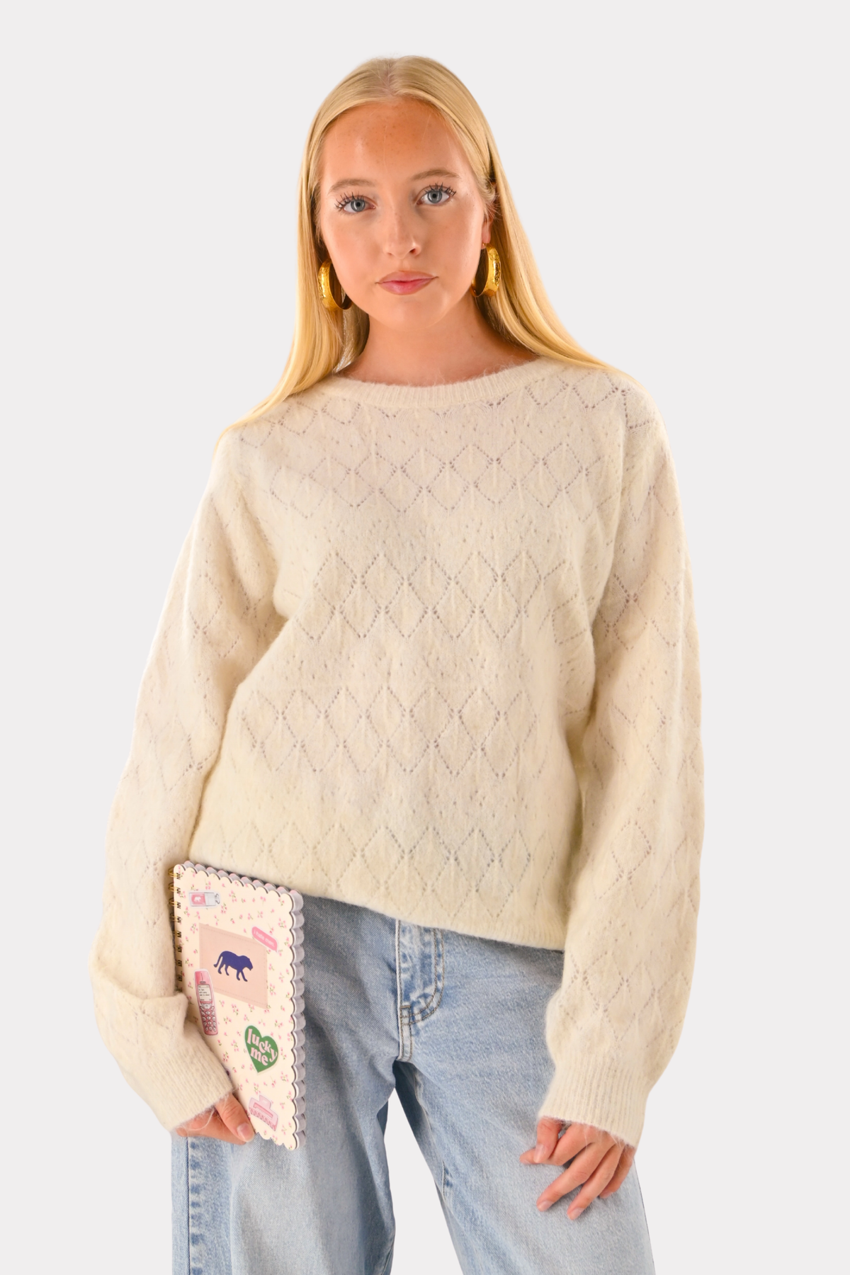 Belly-Strickpullover - Weiß