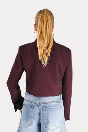 Blazer mit Schlitz - Pflaume