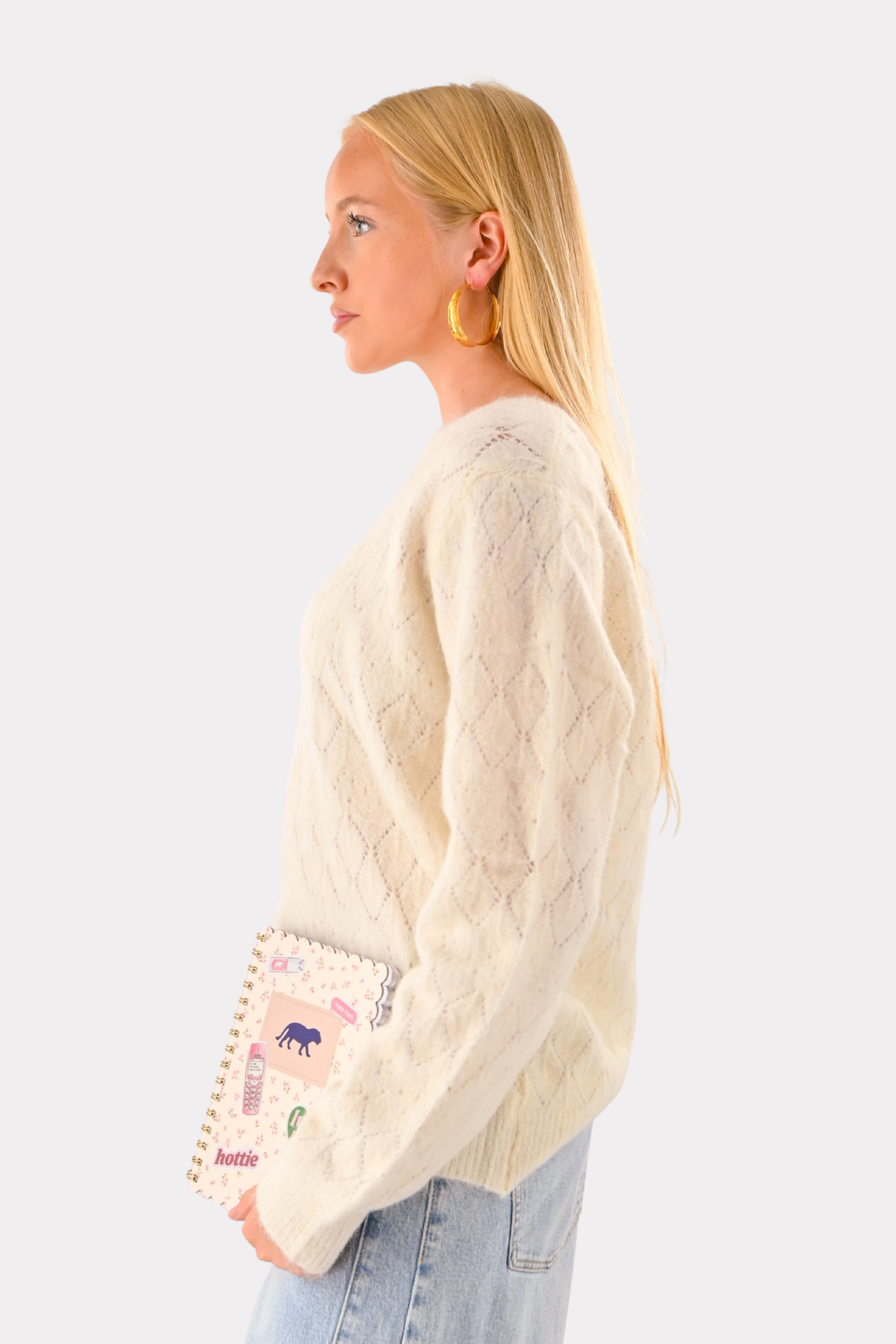 Belly-Strickpullover - Weiß