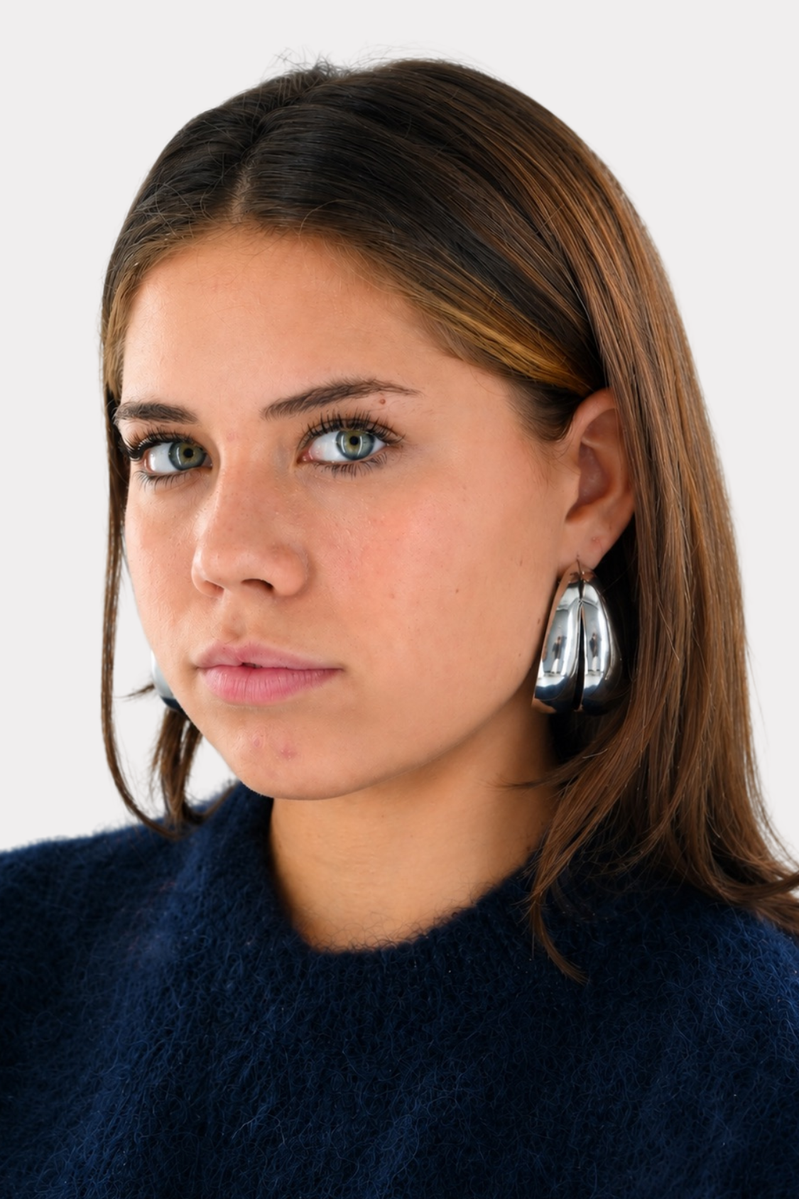 Double earrings - silver