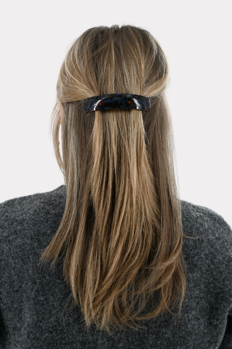 Glossy glow hair clip - brown/blue