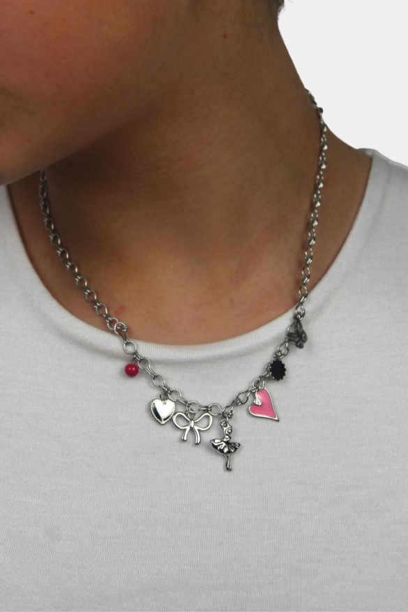 Charm necklace dancing in the sky - silver