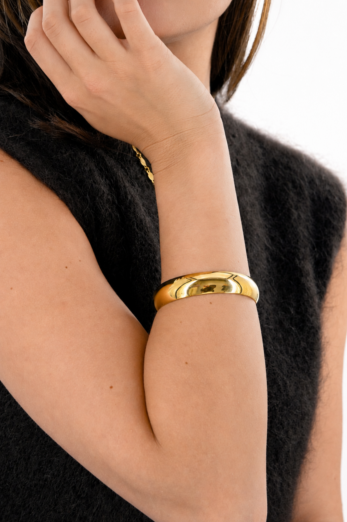 Statement bangle small - goud