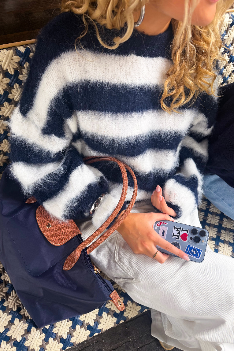 Molly knit - navy/white