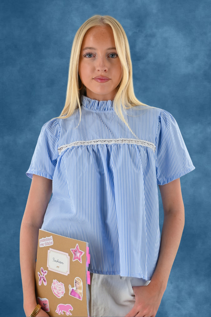 Serena Bluse gestreift - blau/weiß