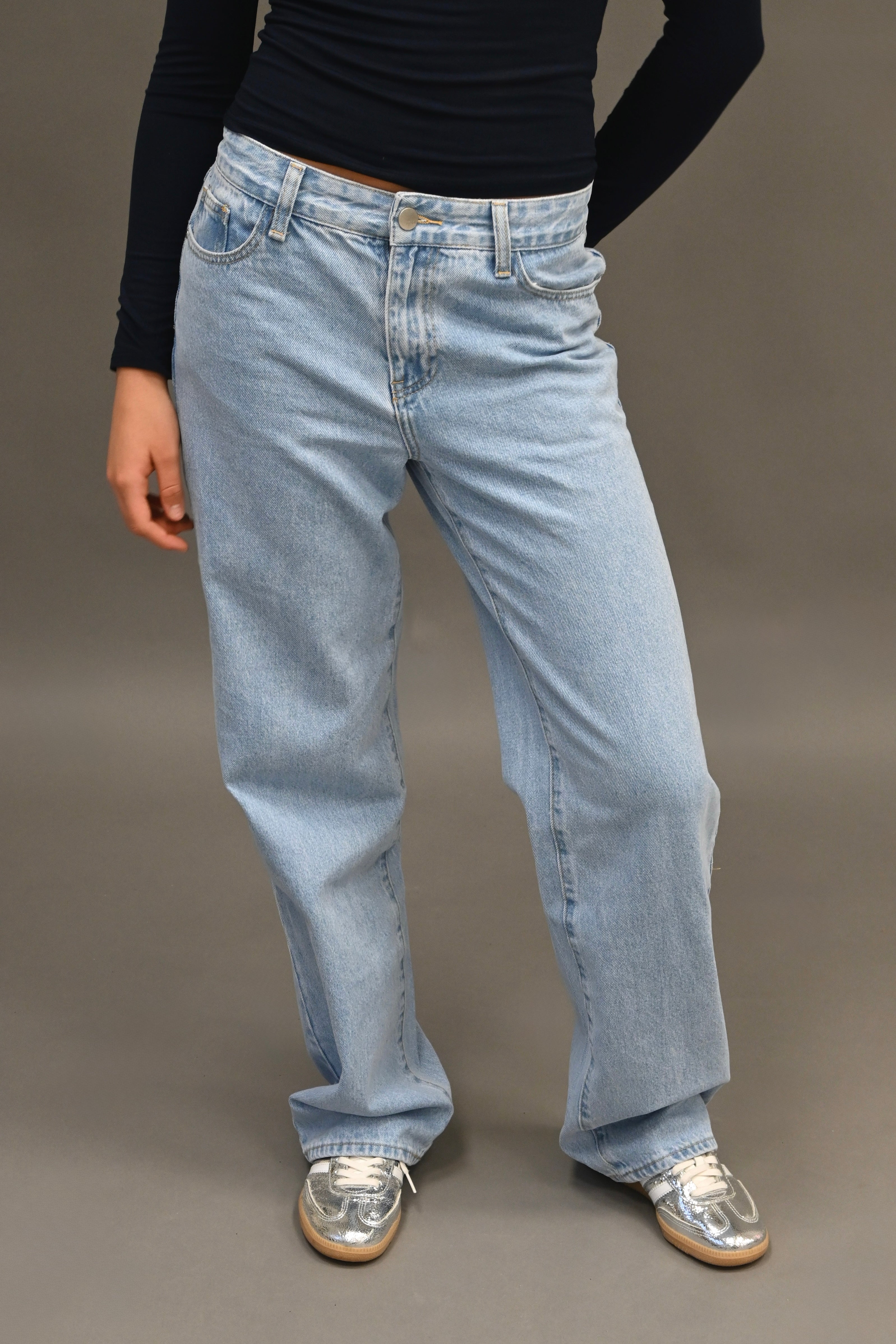 Jeans coupe large classique - bleu