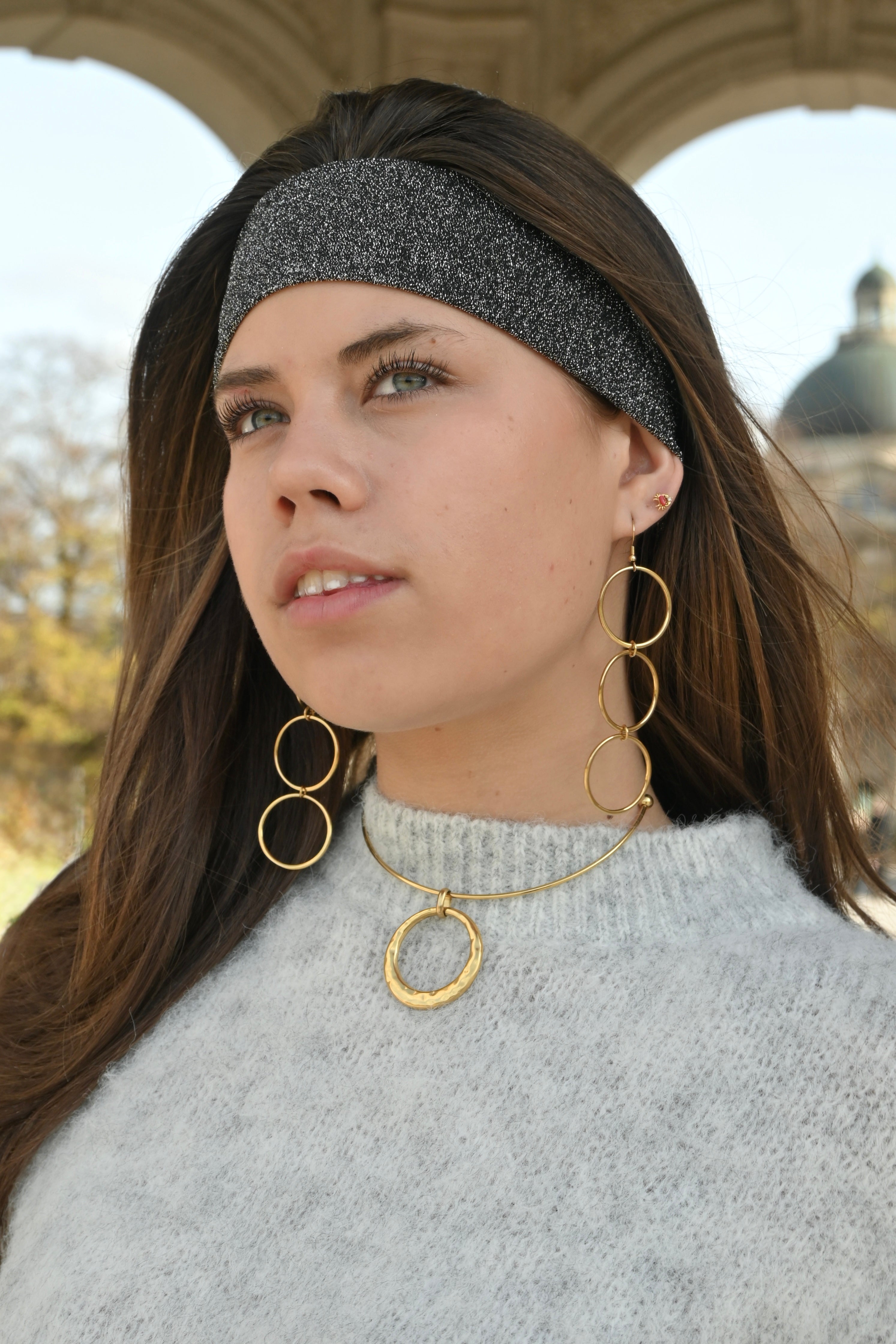 Triple glow earrings - goud