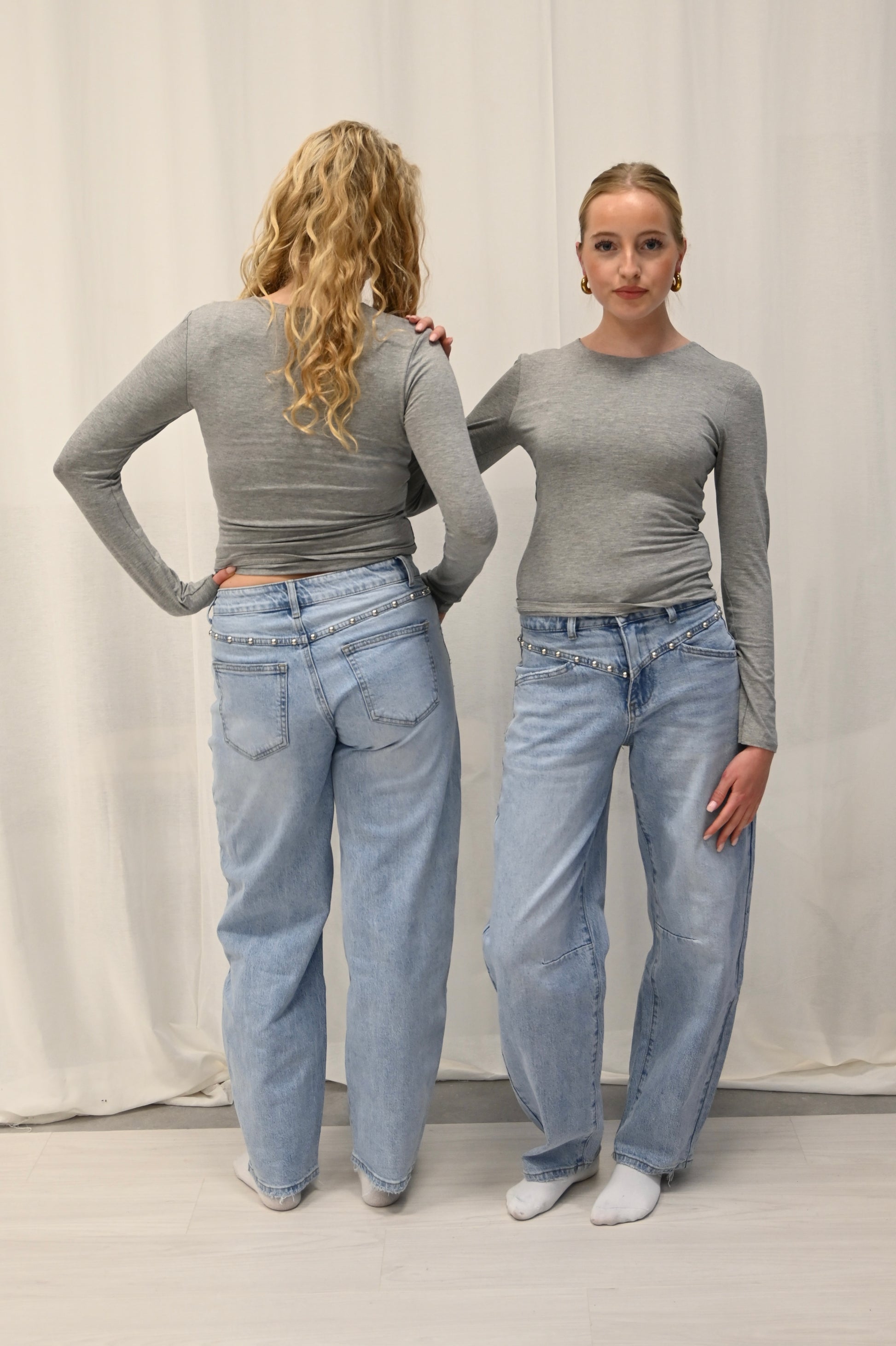 Studded balloon jeans - blue