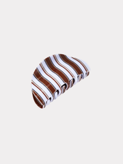 Striped hair clip - blauw/bruin