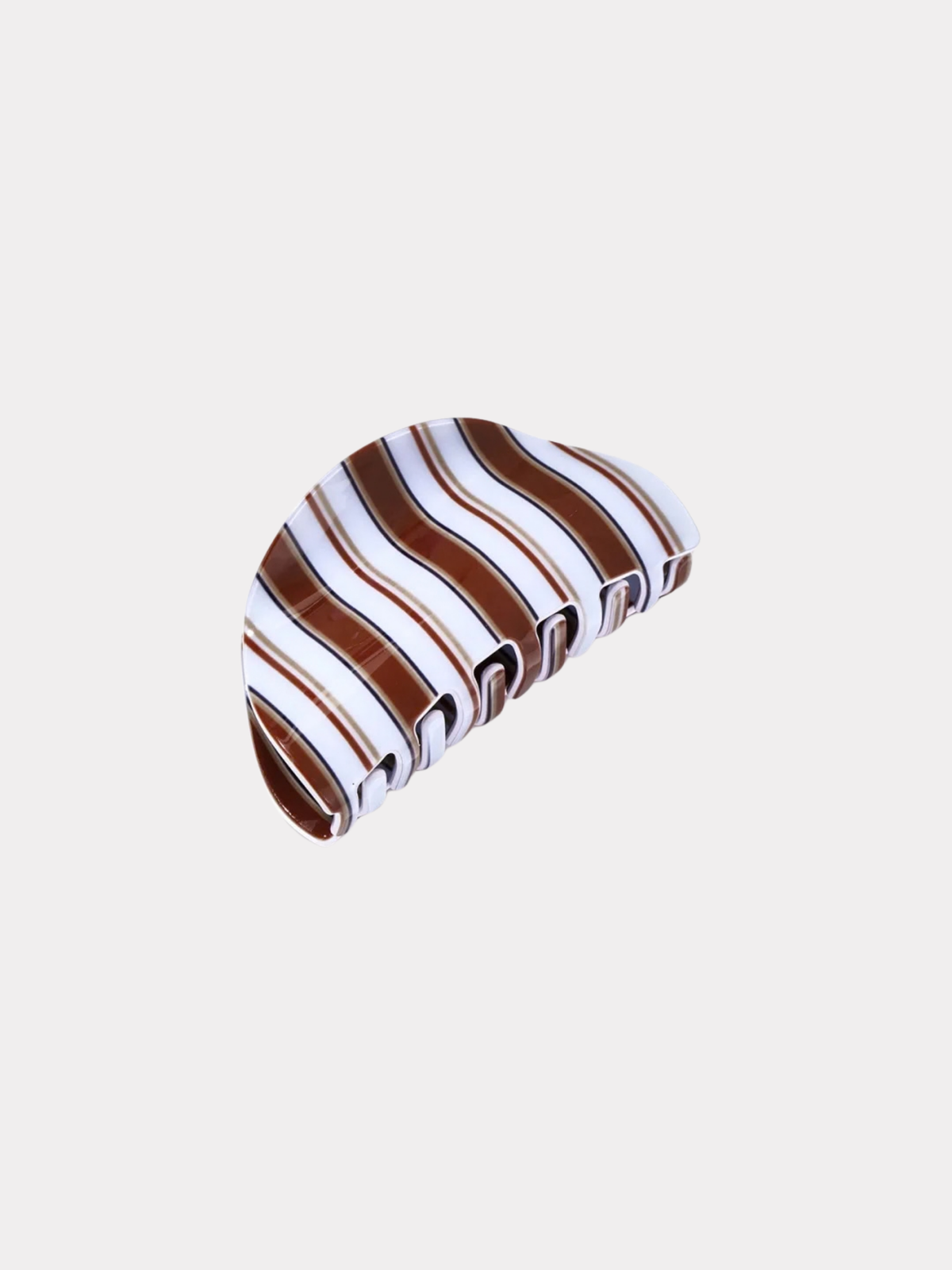 Barrette rayée - marron/rose