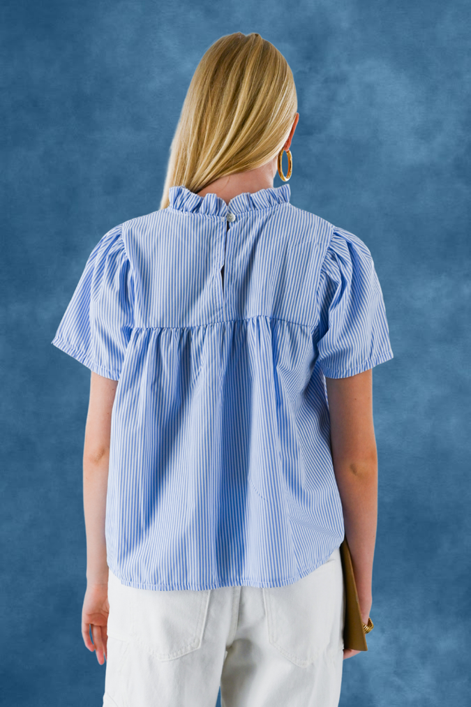 Serena Bluse gestreift - blau/weiß